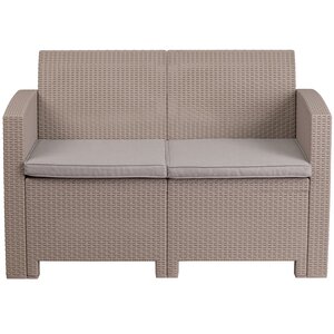 Stockwell Faux Rattan Loveseat with Cushions