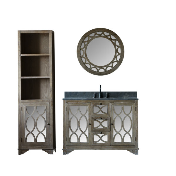 Medeiros Solid Elm 48 Single Bathroom Vanity Set with Mirror by Rosecliff Heights
