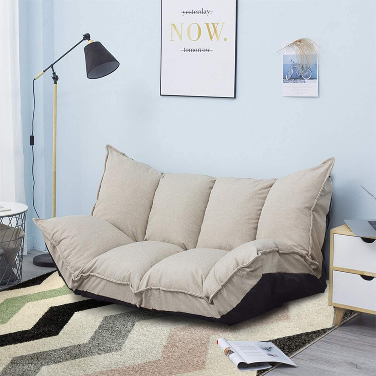 Jerry Maggie Lazy Sofa Futons Sets Adjustable Frame Sofa Tv Floor Couch Chair Teen Lounge Entertainmentfurniture Beige Wayfair Ca