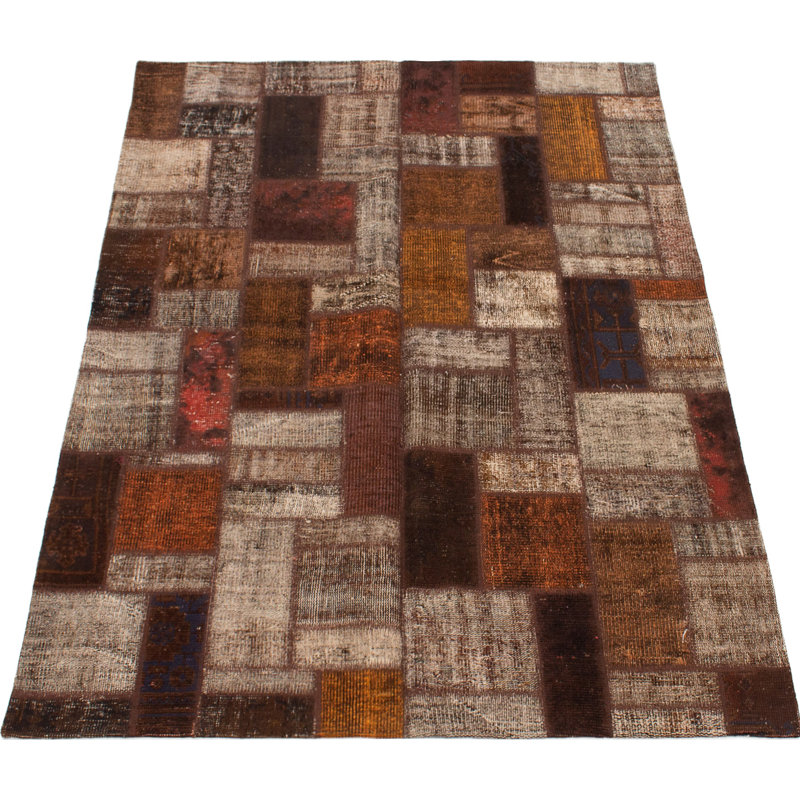 World Menagerie One Of A Kind Margaid Hand Knotted 1980s Patchwork Margaid Hand Knotted 1980s Patchwork
