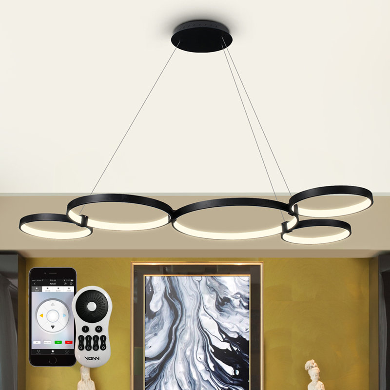 Doveton WiFi-Enabled Tunable 5-Light LED Geometric Chandelier ... Doveton WiFi-Enabled Tunable 5-Light LED Geometric Chandelier ...