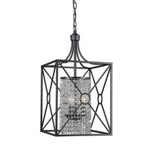 Darcella Crystal Beaded Iron 3-Light Foyer Pendant