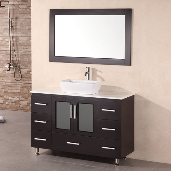 Pratt 48 Single Modern Bathroom Vanity Set with Mirror by dCOR design