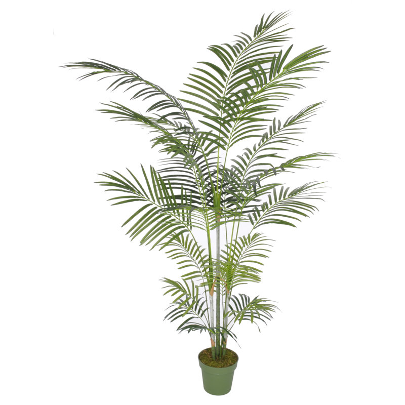 Beachcrest Home Artificial Areca Palm Tree Floor Silk Plant In