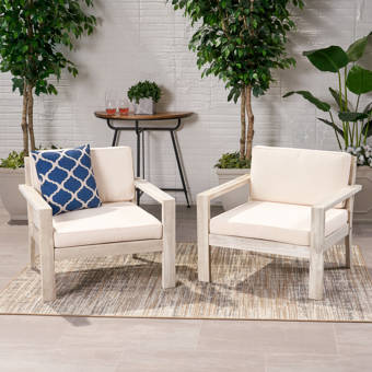 Sol 72 Outdoor Berkley Wood Frame Patio Chair With Cushions