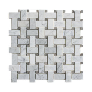 Basketweave Tile You Ll Love Wayfair Carrara Basketweave 1 X 2 Marble Mosaic Tile In White
