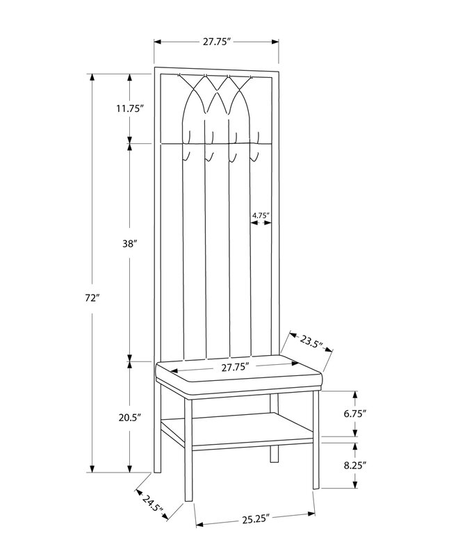 Monarch Specialties Inc. Hammered Hall Tree & Reviews Wayfair