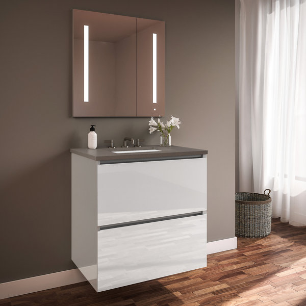Curated Cartesian 30 Wall-Mounted Single Bathroom Vanity Set by Robern