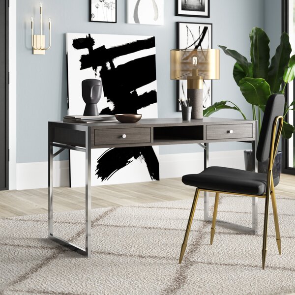 Chrome Sawhorse Desk Wayfair