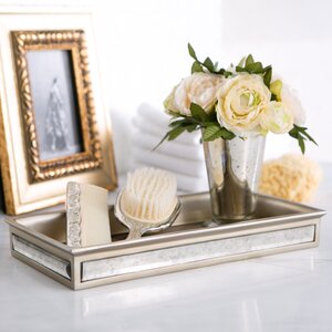 Distressed Glass Bathroom Accessory Tray