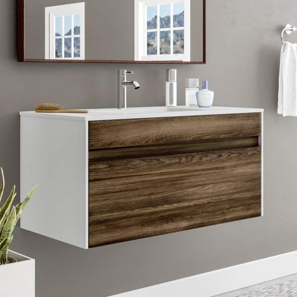 Frida 36 Wall-Mounted Single Bathroom Vanity Set b