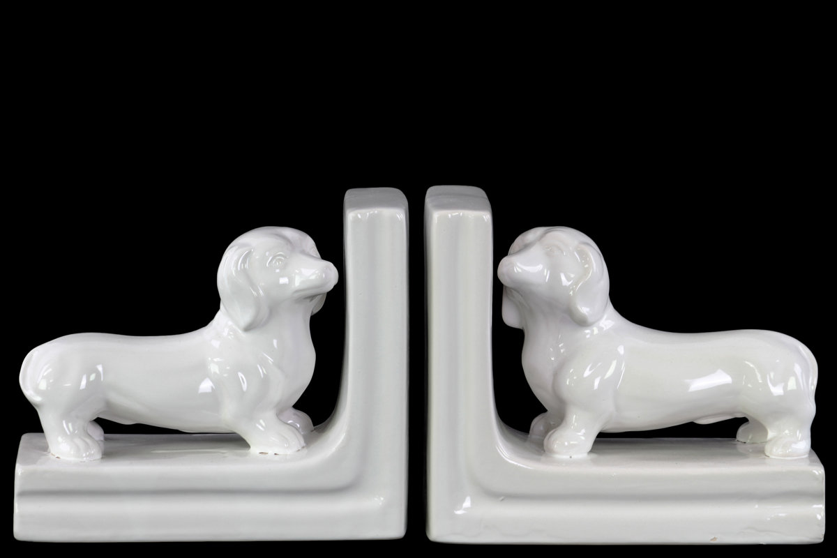 Urban Trends Ceramic Dachshund Dog Bookend & Reviews Wayfair