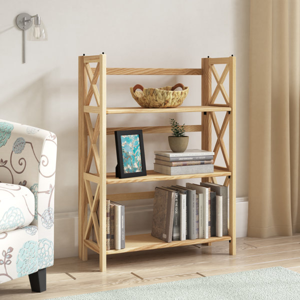 Northumberland 3-Shelf Folding Etagere Bookcase by Three Posts