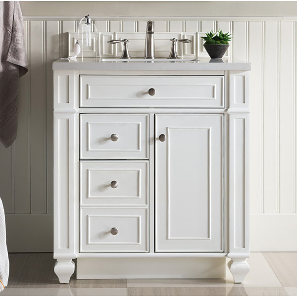 Lambrecht 30 Single Cottage White Quartz Bathroom Vanity Set by Alcott Hill