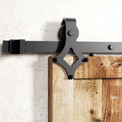 Diamond Design Standard Single Track Barn Door Hardware Kit Vancleef Track Length 132 in