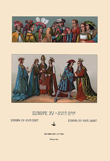Buyenlarge An Assortment Of 15th Century French Costumes By