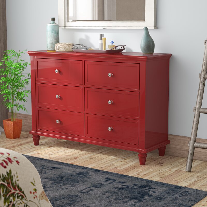 Three Posts Rae 6 Drawer Double Dresser Reviews Wayfair