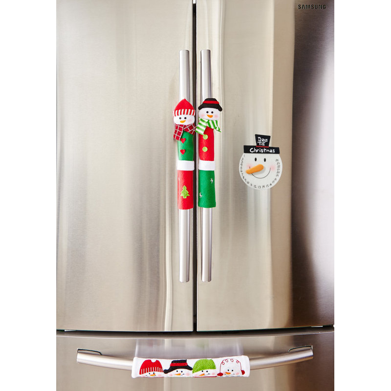 The Holiday Aisle 4 Piece Snowman Kitchen Appliance Handle Cover