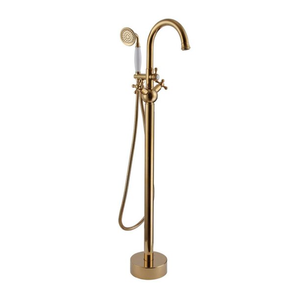Bridal Triple Handle Floor Mounted Clawfoot Tub Faucet with Hand Shower by ANZZI