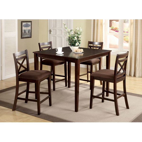 Easton 5 Piece Counter Height Solid Wood Dining Set by Hokku Designs Hokku Designs