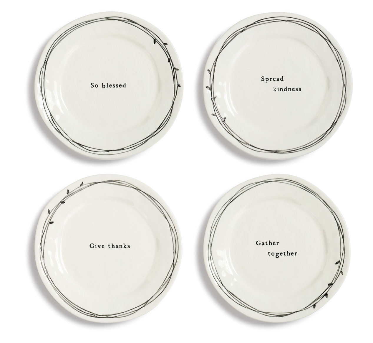 Gracie Oaks Johnson 4 Piece Gatherings Ceramic Decorative Plate