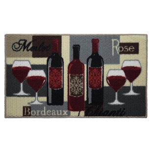 Kitchen Wine Bottle Rugs Wayfair Textured Loop Wine Time Kitchen Area Rug