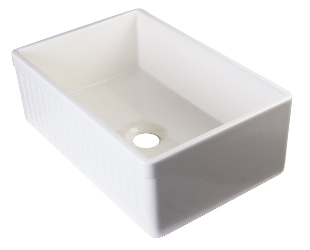 Alfi Brand 29 88 X 19 75 Single Bowl Fluted Farmhouse Kitchen Sink