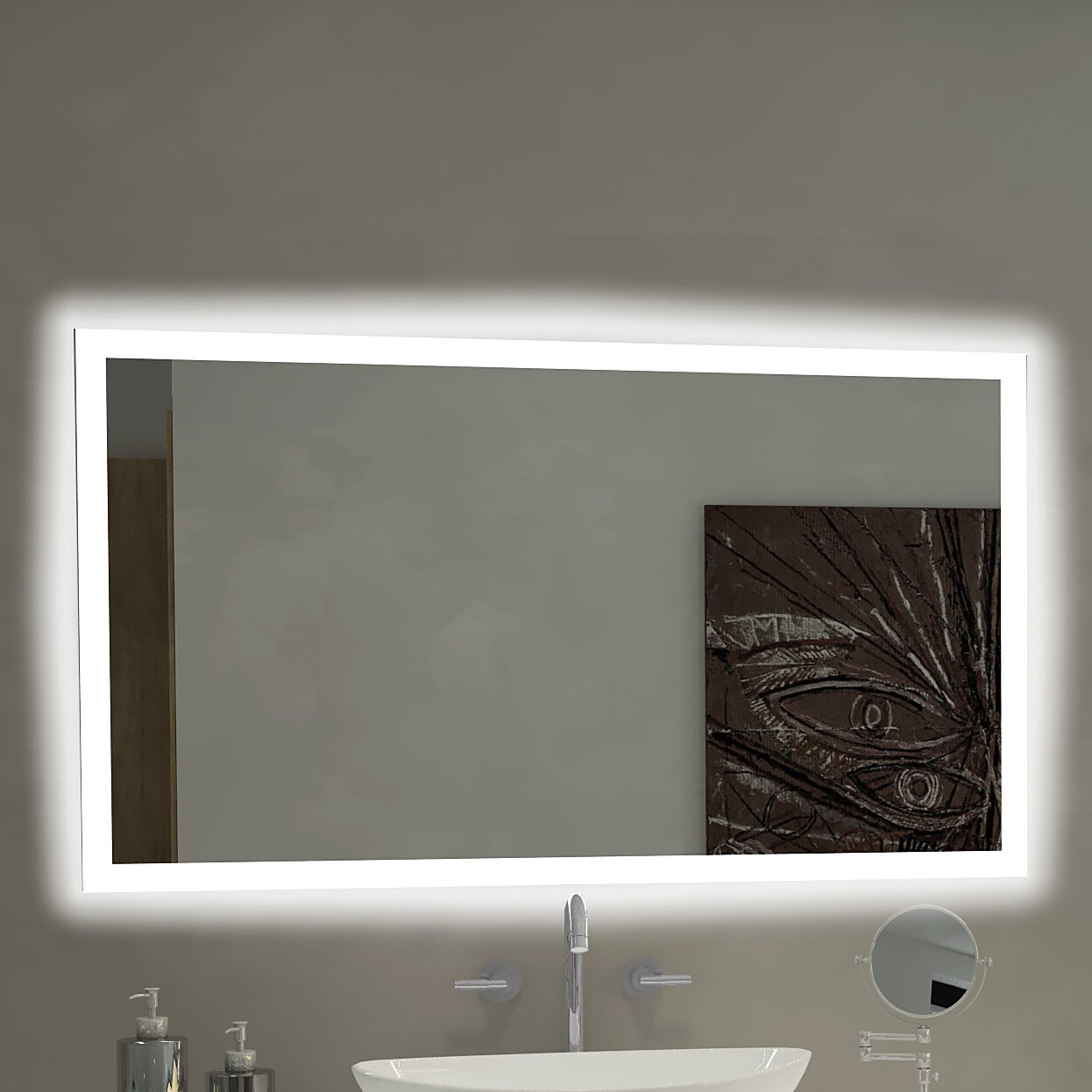 paris mirror rectangle backlit bathroom/vanity wall mirror & reviews