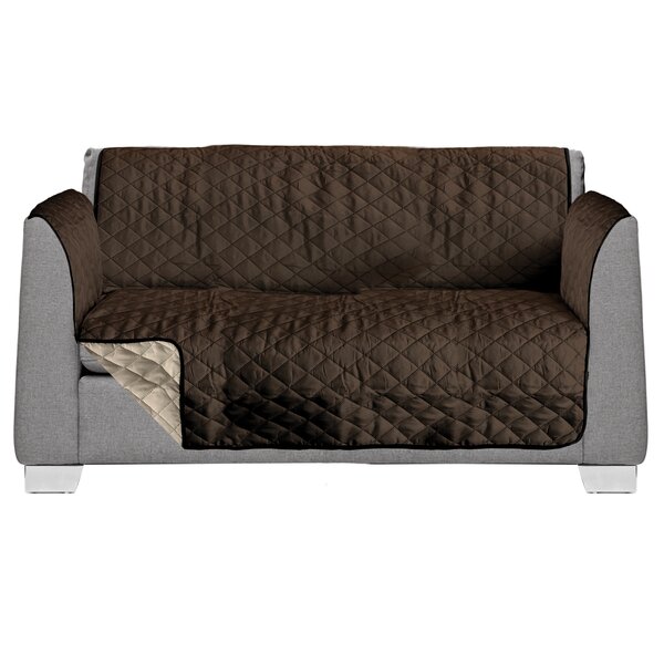 2 Seat Reversible Quilted Box Cushion Loveseat Slipcover By AKC