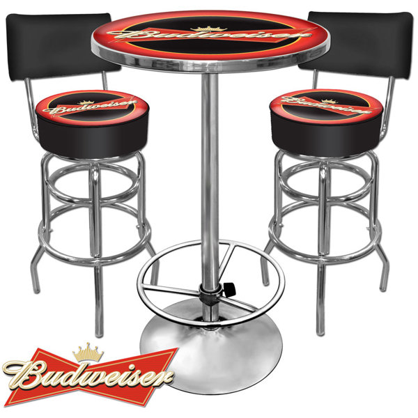 Best Design Budweiser 3 Piece Pub Table Set By Trademark Global No Copoun