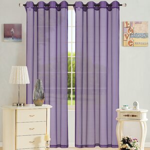 Leah Solid Sheer Grommet Single Curtain Panel