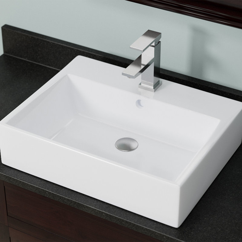 Mrdirect Vitreous China Rectangular Vessel Bathroom Sink With Mrdirect Vitreous China Rectangular