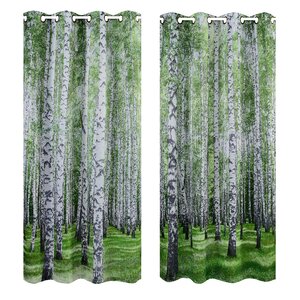 Summer Forest Digital Printing Curtain Panels (Set of 2)