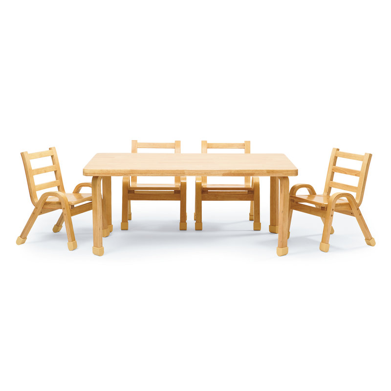Angeles Preschool Kids 5 Piece Writing Table And Chair Set Reviews Wayfair
