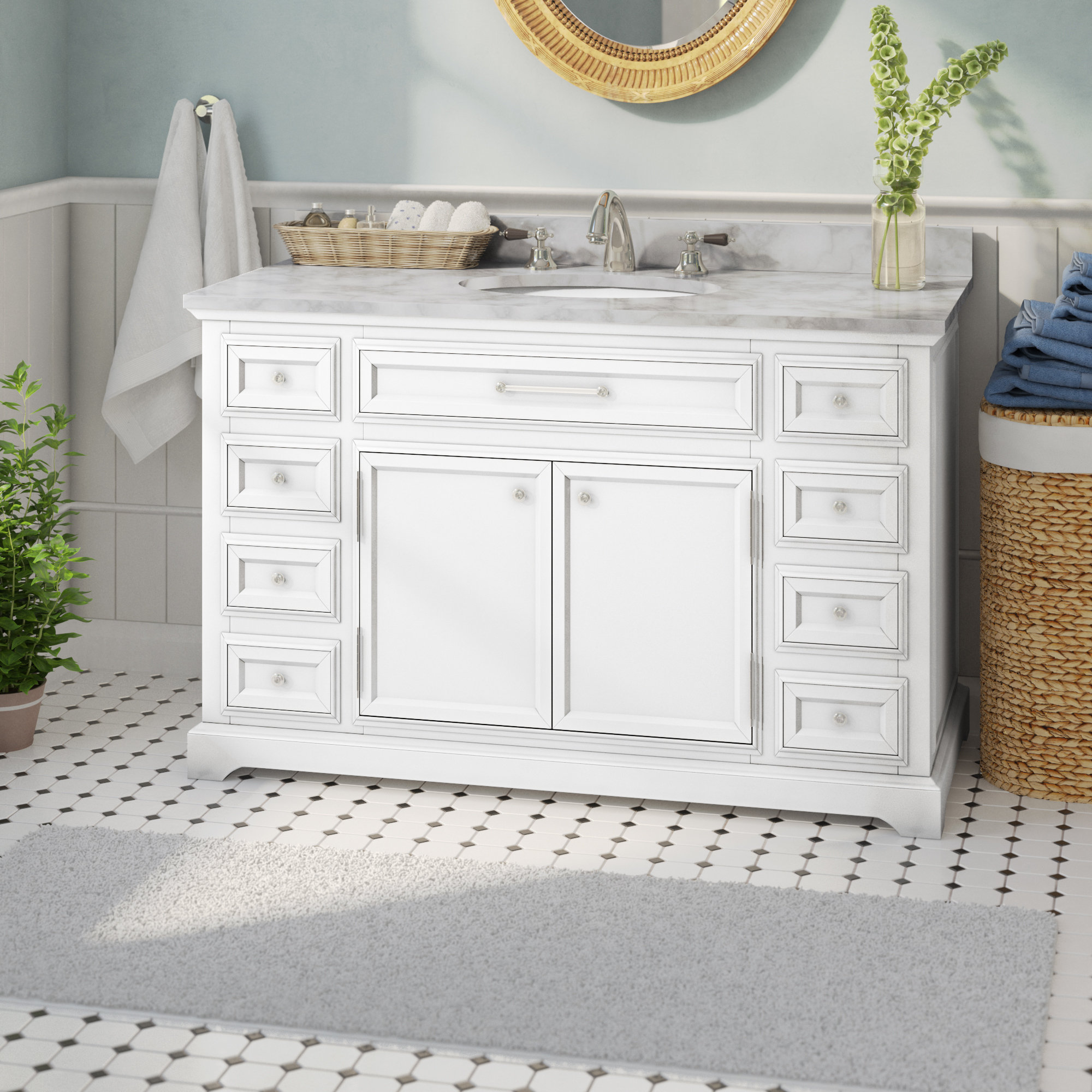 Three Posts™ Dovercourt 3" Single Bathroom Vanity Set & Reviews Three Posts™ Dovercourt 3" Single Bathroom Vanity Set & Reviews