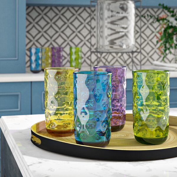 Gravesend Clear 23 oz. Acrylic Every Day Glasses (Set of 8) by Ebern Designs