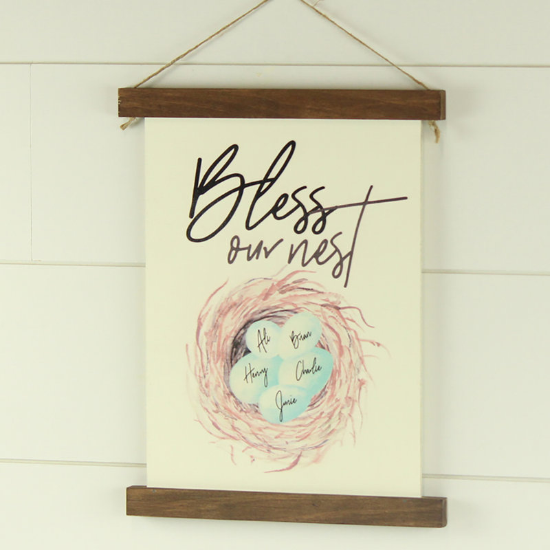 Union Rustic Bless Our Nest Personalized Wooden Wall Decor Wayfair