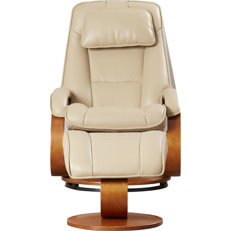 Red Barrel Studio Flathead Lake Leather Manual Swivel Recliner with Ottoman & Reviews Wayfair.ca