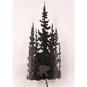 Glynis Bear and Tree 1-Light Plug-In Flush Mount