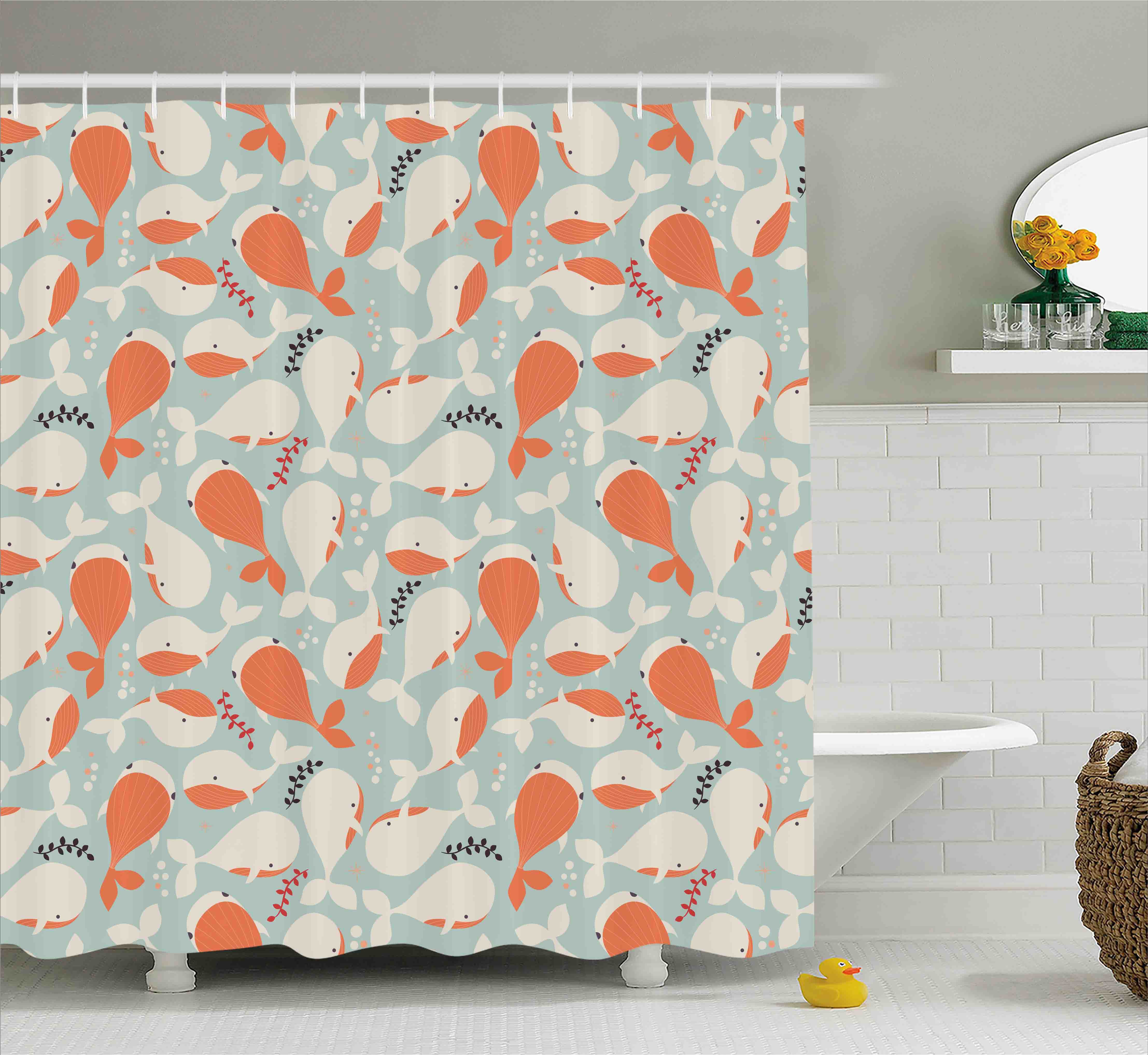 Harriet Bee Turner Ocean Animal Whales Shower Curtain Hooks