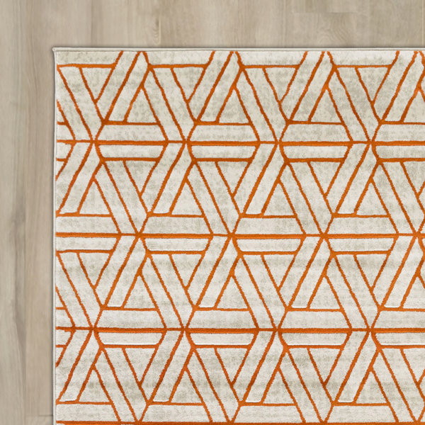 Ginsberg Light Gray/Burnt Orange Area Rug by Langley Street