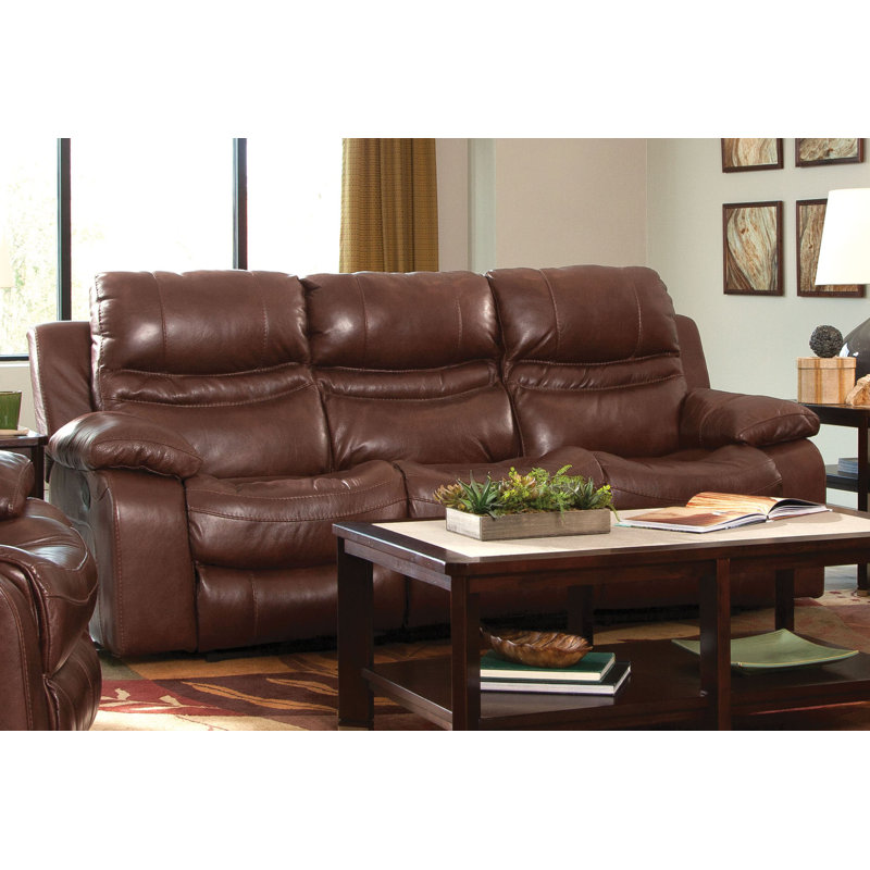 Catner Patton Leather Reclining Sofa Wayfair Catner Patton Leather Reclining Sofa