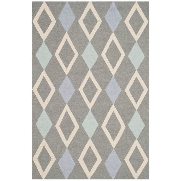 Claro Diamonds Hand-Tufted Gray Area Rug by Harriet Bee