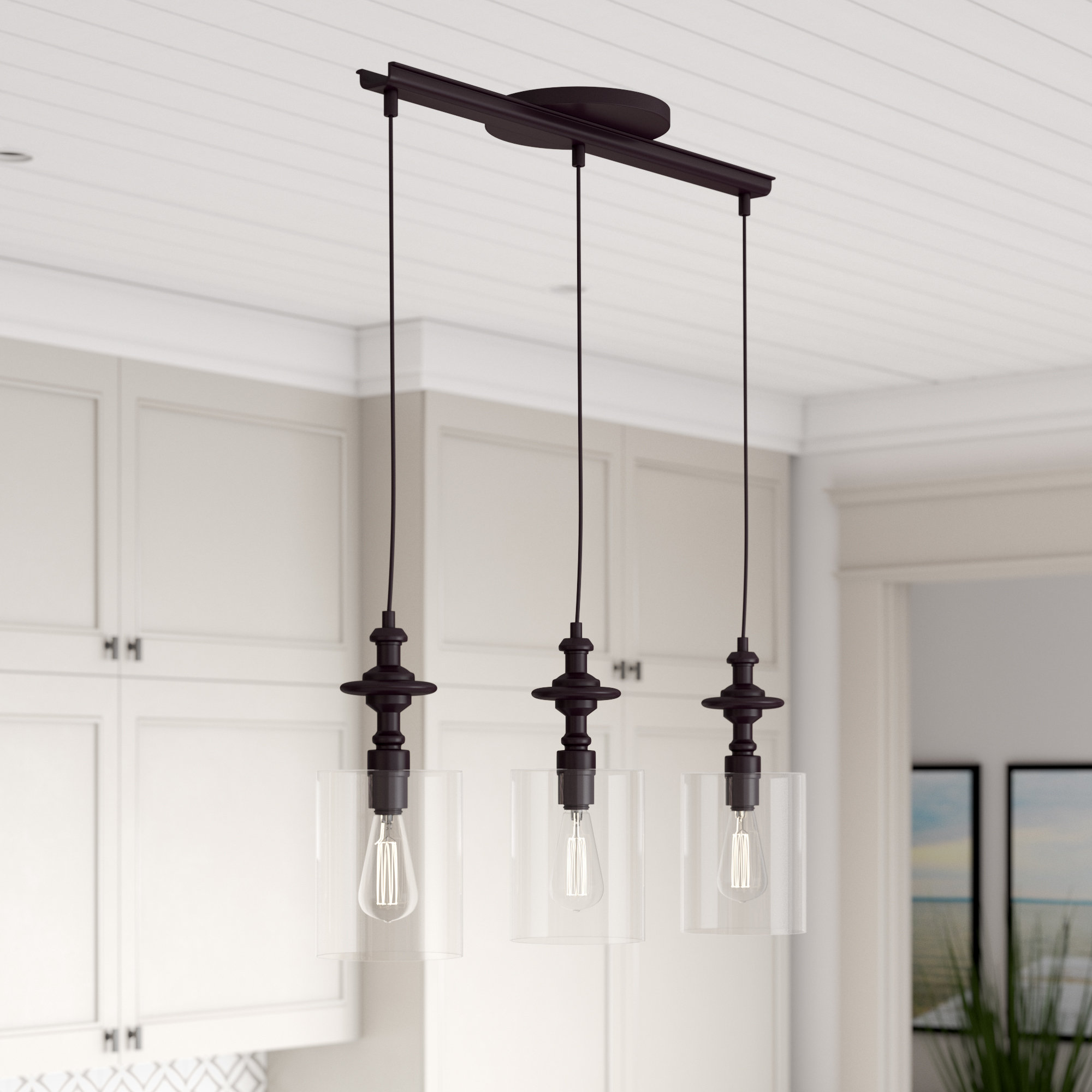 Breakwater Bay Humphries 3 Light Kitchen Island Linear Pendant Light Kitchen Island Linear Pendant
