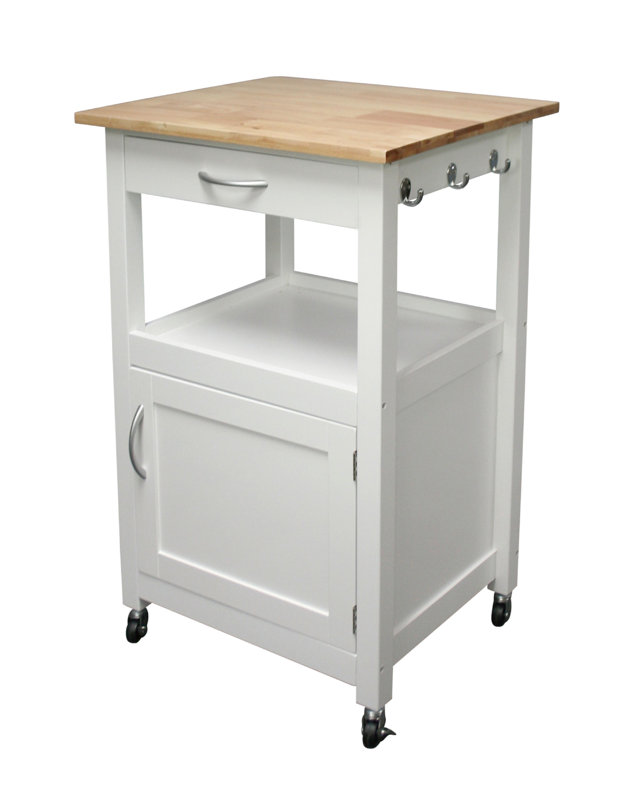 Charlton Home Jordan Kitchen Island Cart with Natural Wood ...