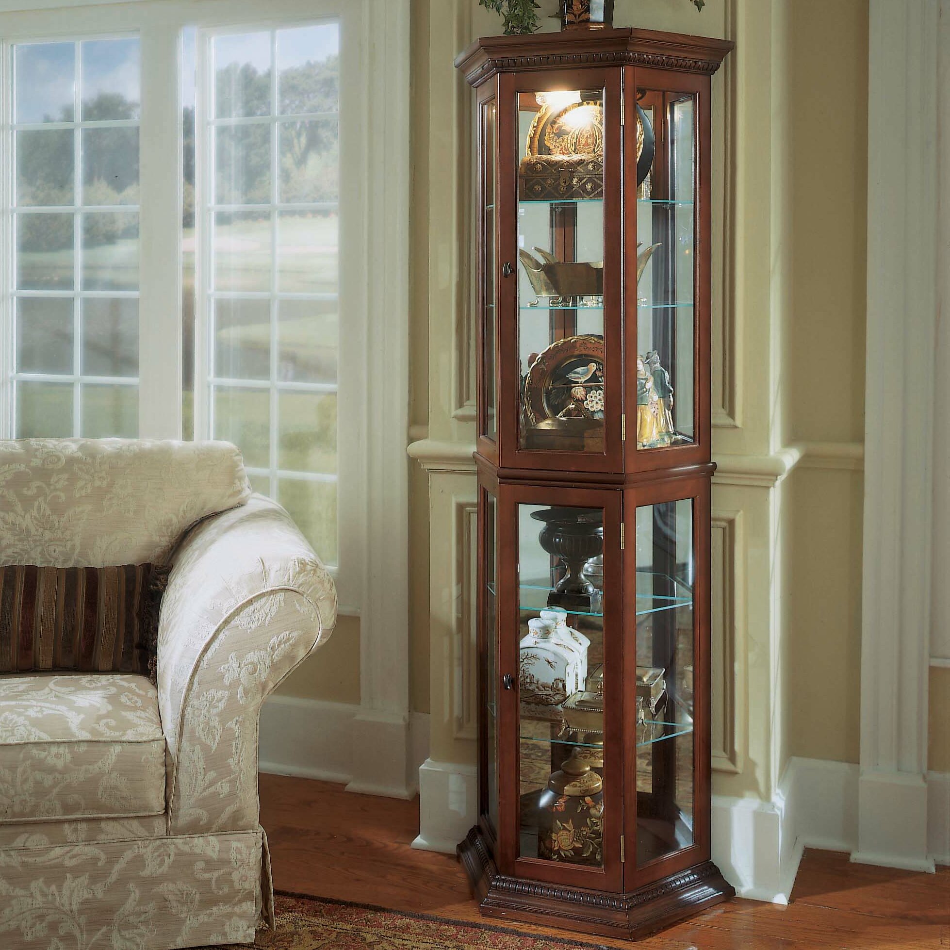 Nancy Lighted Curio Cabinet Reviews Birch Lane