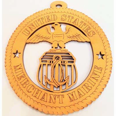 Wooden US Army 1St Infantry Division Hanging Figurine Ornament The Holiday Aisle Military Branch Merchant Marine