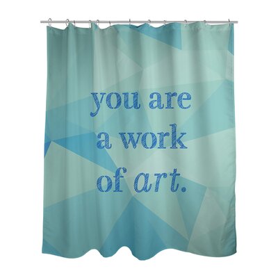 Faux Gemstone Work Of Art Quote Shower Curtain Set East Urban Home Color: Zircon Blue