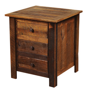 Barnwood 3 Drawer Nightstand by Firesi..