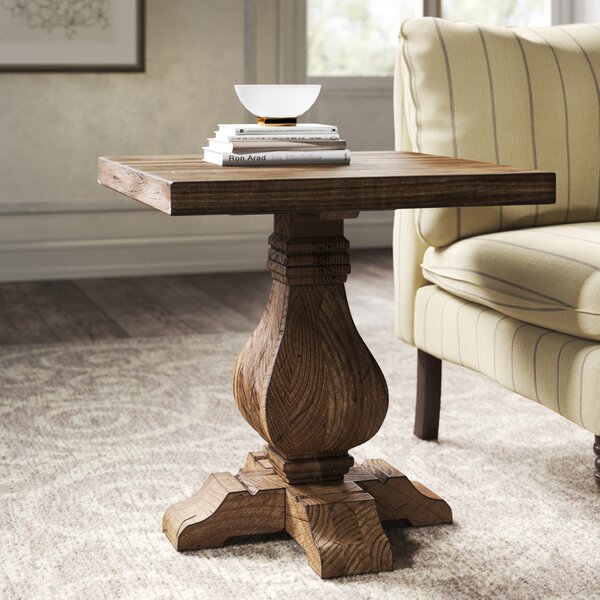 Summit Solid Wood Pedestal End Table By Kelly Clarkson Home